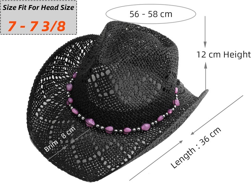 Pro Celia Men Women Cowgirl Straw Western Cowboy Hat - Image 3